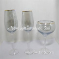custom colored glass goblet with gold rim